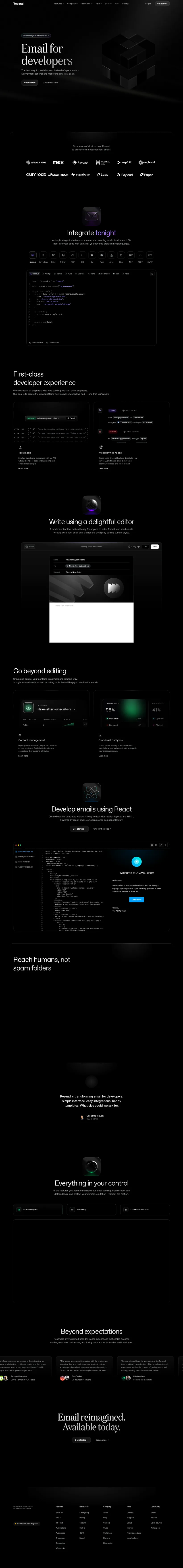 Resend — desktop