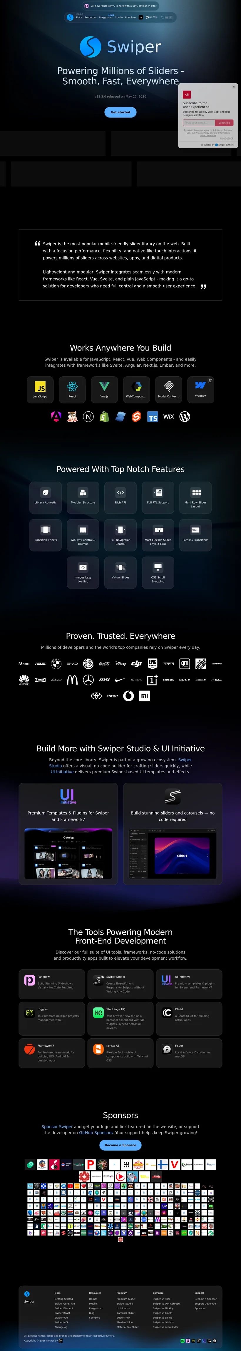 Swiper — desktop